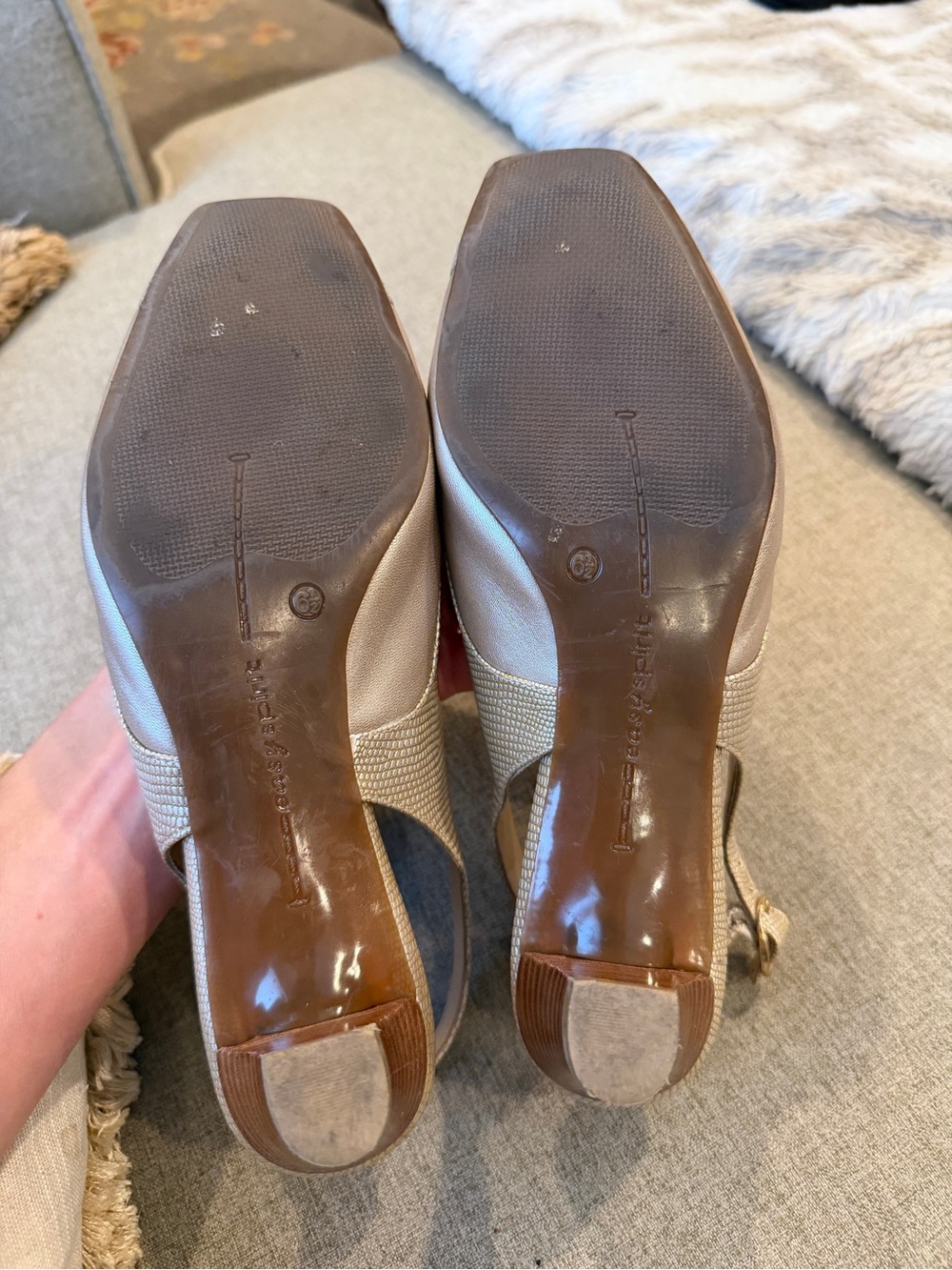 Easy Spirit Metallic Nude Slingback Mules - Picture 5 of 5
